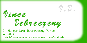 vince debreczeny business card